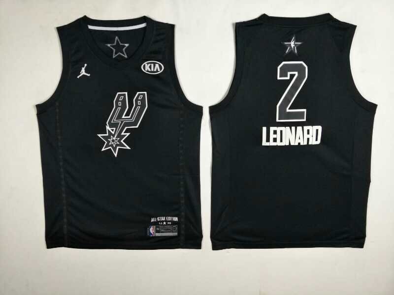 Men San Antonio Spurs #2 Leonard Black 2108 All Stars NBA Jerseys